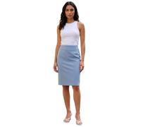 Roman Stretchy Skirt for Women UK Ladies Pencil Jersey Pull On Summer Spring Knee Length Straight Bengaline Denim Elastic Waist Fitted Casual Smart Work Office Split - Grey - Size 18