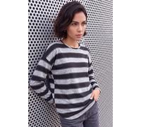 Roman Stripe Jersey Snit Top In Black Black