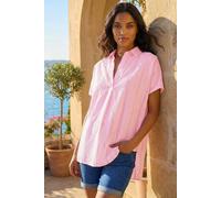 Roman Women's Stripe Pleated Neck Top in Light Pink | Size: 12 Roman Light Pink 12
