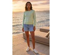 Roman Women's Stripe Pointelle Crew Neck Knit | Size: 16 Roman Multicolor 16