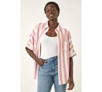 Roman Women's Stripe Print Button Detail Shirt in Light Pink | Size: 14 Roman Light Pink 14