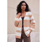 Roman Striped Cardigan Orange Mix
