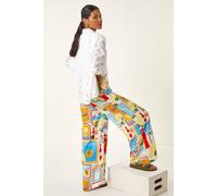 Roman Sunshine Print Wide Leg Trouser Multi 20