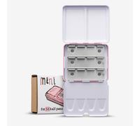 Roman Szmal : Mini Empty Metal Watercolour Box : Holds 12 Half Pans : Pink
