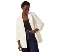 Roman Tailored Ruched Sleeve Stretch Blazer In Ivory Ivory 12