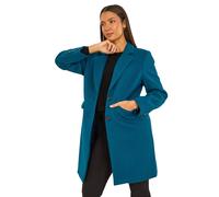 Roman Tailored Single Breasted Coat In Teal Teal 10
