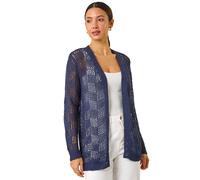 Tape Knit Cotton Blend Cardigan Roman Navy 16