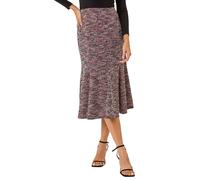 Roman Textured Boucle Panel Stretch Skirt Red 12