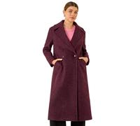 Roman Textured Buttoned Boucle Coat In Burgundy Burgundy 16