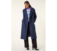Roman Textured Buttoned Boucle Coat In Navy Navy 18