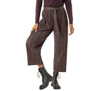 Roman Textured Check Belted Culottes In Grey Grey 20