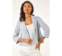 Textured Check Print Collar & Revere Blazer Roman Lilac 20