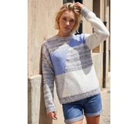 Roman Textured Colour Block Knit Jumper In Light Blue Light Blue
