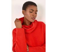 Roman Originals Textured Cowl Neck Jumper for Women UK - Ladies Everyday Autumn Winter Comfy Soft Evening Vacation Work Party Night Out - Red - Size 14