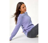 Roman Textured Curved Hem Jumper In Violet Violet 12