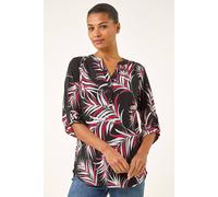 Roman Women's Textured Leaf Puff Print Shirt | Size: 18 Roman Multicolor 18