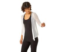 Roman Textured Pointelle Detail Shrug In Ivory Ivory 12