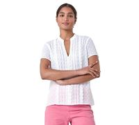 Roman Textured Spot Lace Trim Top In Ivory Ivory 18