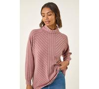 Roman Textured Stripe Cowl Neck Top In Pink Pink
