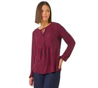 Roman Tie Neck Glitter Stretch Top for Women UK - Ladies Autumn Everyday Winter Holiday V-Neckline Comfy Long Sleeve Soft Elastic Cuff Party Shirt Desk to Dinner Blouses - Red Noir - Size 16