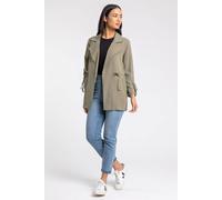 Roman Originals Tie Waist Jacket for Women UK - Ladies Summer Coat Spring Daywear Holiday Longline Long Sleeve Comfy Everyday Smart Jackets - Khaki - Size 14