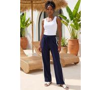 Roman Women's Tie Waist Side Stripe Stretch Trouser in Navy | Size: 18 Roman Navy 18
