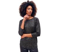 Roman Top for Women UK - Ladies Drop Shoulder Blouse Batwing Tunic Stretchy Everyday Autumn Winter Round Neckline Comfy Soft Evening Vacation Work Party Night Out - Spot Black - Size 18