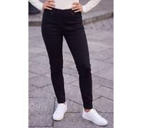 Roman Originals Jeggings for Women UK Jean Ladies Stretchy Trousers Denim Leggings High Waist Rise Pull On Skinny Straight Leg Cotton Pants Smart Casual - Premium Black (29 inch) - Size 16