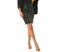 Roman Velvet Sequin Detail Pencil Skirt In Black Black 16