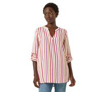 Roman Vertical Stripe Pleat Detail Top In Pink Pink 10
