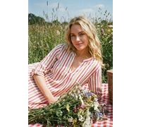 Vertical Stripe Pleat Detail Top Roman Pink 16