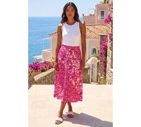Roman Women's Vivid Multi Floral Print A-Line Skirt in Pink | Size: 10 Roman Pink 10