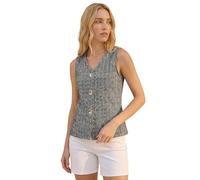 Roman Waist Coat for Women UK Ladies Vest Tank Top Sleeveless Buttoned Summer Stretchy Smart Formal Elegant Office Work Party Occasion Party Going Out Evening