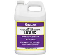 Roman Wallpaper Remover Liquid, Contractor Strength Wallpaper Stripper and Adhesive Remover, Unscented, Non-Staining, Clear, PRO-496 (1 Gallon, 300 Sq. Ft.)