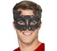 Roman Warrior God Eyemask Black Metallic Mens Fancy Dress Accessory