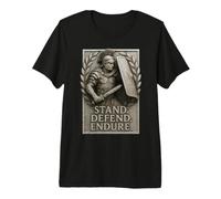 Roman Warrior Stand Defend Endure Fitness Motivation Premium T-Shirt
