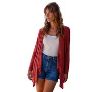 Roman Waterfall Cardigan for Women UK - Ladies Open Front Cardi Smart Casual Edge to Edge Daytime Everyday Summer Autumn Knitted Knitwear Long Sleeve Fashionable