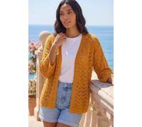 Roman Women's Wave Stitch Detail Knit Cardigan in Orange | Size: 18 Roman Orange 18