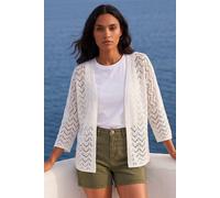 Roman Women's Wave Stitch Detail Knit Cardigan in White | Size: 14 Roman White 14