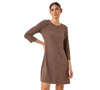 Roman Wave Textured Stretch A-Line Dress In Taupe Taupe 20