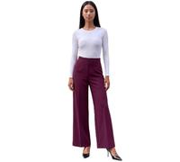 Roman Women's Petite Wide Leg Ponte Stretch Trouser in Wine | Size: 14 Roman Wine 14