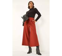 Roman Wide Leg Premium Stretch Culottes In Orange Orange