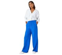 Roman Wide Leg Trousers for Women Ladies Linen Dressy Joggers Sweatpants Lounge Tracksuit Bottoms Palazzo Yoga Jogging Gym Casual Loungewear Daywear Work Holiday - Royal Blue - Size 10