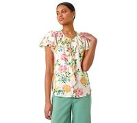 Roman Women Frill Front Vest Top Ladies Ruffle Blouse Summer Spring Special Occasion Evening Holiday Cruise Cocktail Party Short Long Sleeve Sleeveless V-Neck - Light Pink - Size 20