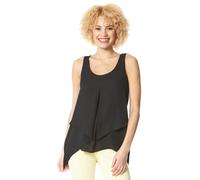 Roman Women Sleeveless Floral Print Chiffon Top Vest Ladies Asymmetric Tropical Blouse Casual Flattering Overlay Light Long Summer Holiday Evening Special Occasion - Blue & Green - Size 12