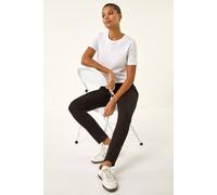 Roman Originals Jeggings for Women UK Jean Ladies Stretchy Trousers Denim Leggings High Waist Rise Pull On Skinny Straight Leg Cotton Pants Smart Casual - Chocolate (31 inch) - Size 10