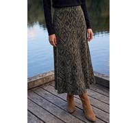 Roman Women's Abstract Diamond Print Midi Skirt in Khaki | Size: 10