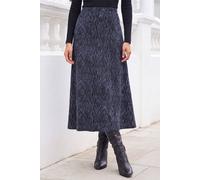 Roman Women's Abstract Diamond Print Midi Skirt in Midnight | Size: 16