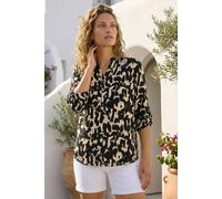 Roman Women's Abstract Ikat Print Shirt in Natural | Size: 12