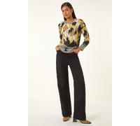 Roman Women's Abstract Jacquard Knit Jumper in Black | Size: 12